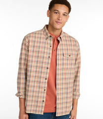 L.L.Bean Men's Brushed Jaspé Twill Shirt, Plaid, Traditional Untucked Fit CLOTHING|SALE