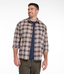 L.L.Bean Men's Brushed Jaspé Twill Shirt, Plaid, Traditional Untucked Fit CLOTHING|SALE