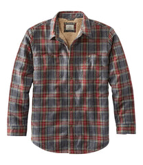 L.L.Bean Men's Sherpa-Lined Scotch Plaid Shirt, Slightly Fitted CLOTHING