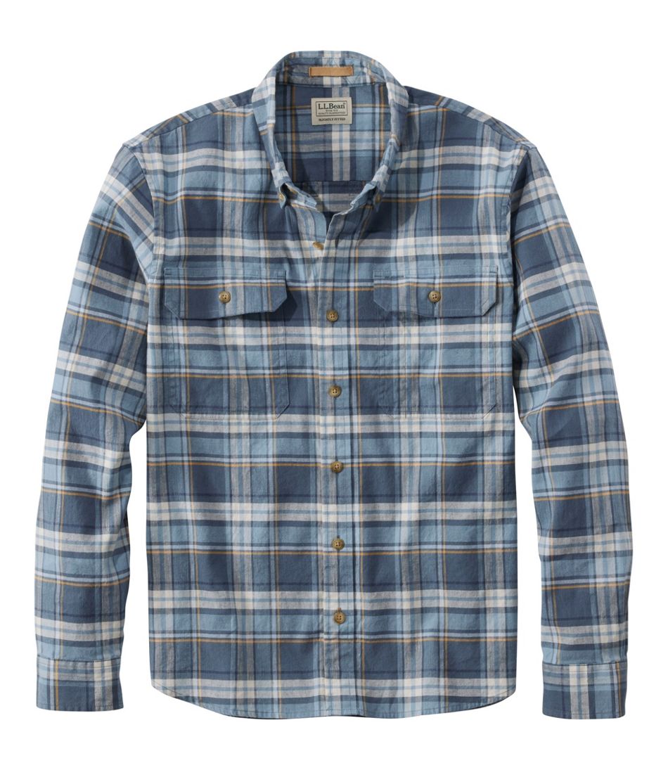 L.L.Bean Men's Stonecoast Hemp Shirt, Long-Sleeve, Slightly Fitted Untucked Fit CLOTHING|SALE