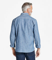 L.L.Bean Men's Comfort Stretch® Chambray Shirt, Traditional Untucked Fit, Long-Sleeve CLOTHING