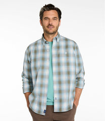 L.L.Bean Men's Comfort Stretch® Chambray Shirt, Traditional Untucked Fit, Long-Sleeve, Print CLOTHING|SALE