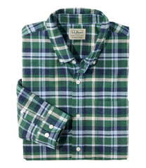 L.L.Bean Men's Comfort Stretch® Oxford Shirt, Slightly Fitted Untucked Fit, Plaid CLOTHING|SALE