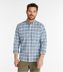 L.L.Bean Men's Comfort Stretch® Oxford Shirt, Slightly Fitted Untucked Fit, Plaid CLOTHING|SALE