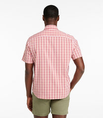 L.L.Bean Men's Comfort Stretch Performance® Shirt, Short-Sleeve, Slightly Fitted Untucked Fit, Plaid CLOTHING|SALE