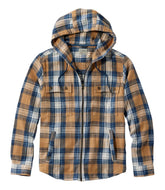 L.L.Bean Men's 1912 Field Flannel Shirt, Hooded, Slightly Fitted Untucked Fit, Plaid CLOTHING