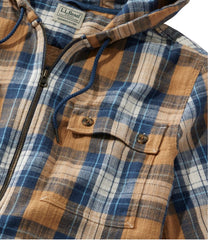 L.L.Bean Men's 1912 Field Flannel Shirt, Hooded, Slightly Fitted Untucked Fit, Plaid CLOTHING