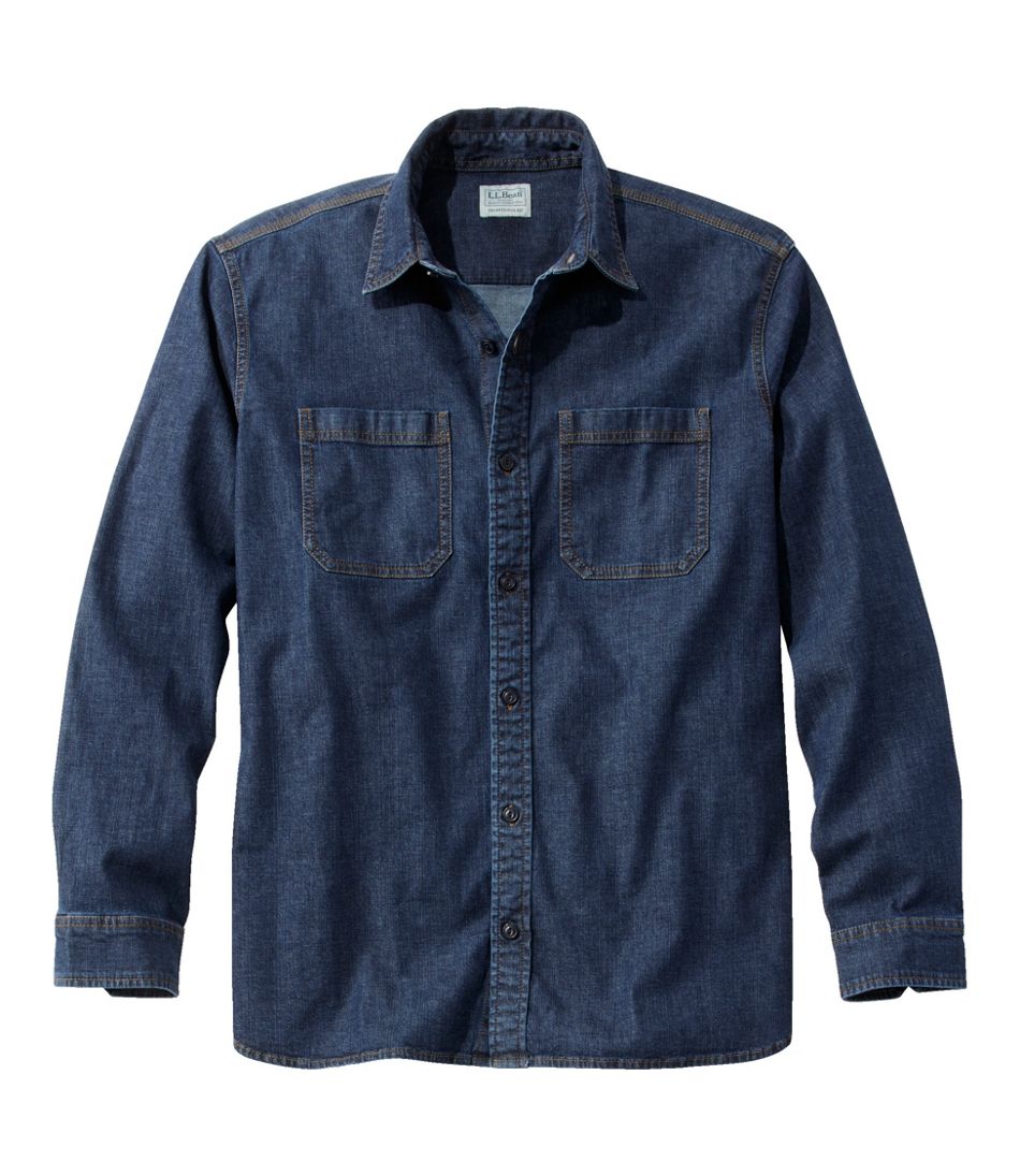 L.L.Bean Men's BeanFlex® Denim Shirt, Traditional Untucked Fit CLOTHING|SALE