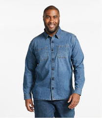 L.L.Bean Men's BeanFlex® Denim Shirt, Traditional Untucked Fit CLOTHING|SALE