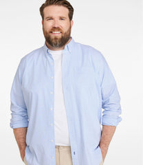 L.L.Bean Men's Comfort Stretch Oxford Shirt, Traditional Untucked Fit, Stripe CLOTHING