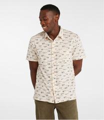 L.L.Bean Men's Lakewashed Performance Shirts, Button-Front Shirt, Short-Sleeve, Print CLOTHING|SALE