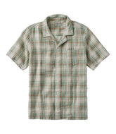 L.L.Bean Men's Cloud Gauze Shirt, Short-Sleeve, Slightly Fitted Untucked Fit, Plaid CLOTHING