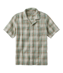 L.L.Bean Men's Cloud Gauze Shirt, Short-Sleeve, Slightly Fitted Untucked Fit, Plaid CLOTHING