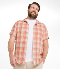 L.L.Bean Men's Cloud Gauze Shirt, Short-Sleeve, Slightly Fitted Untucked Fit, Plaid CLOTHING