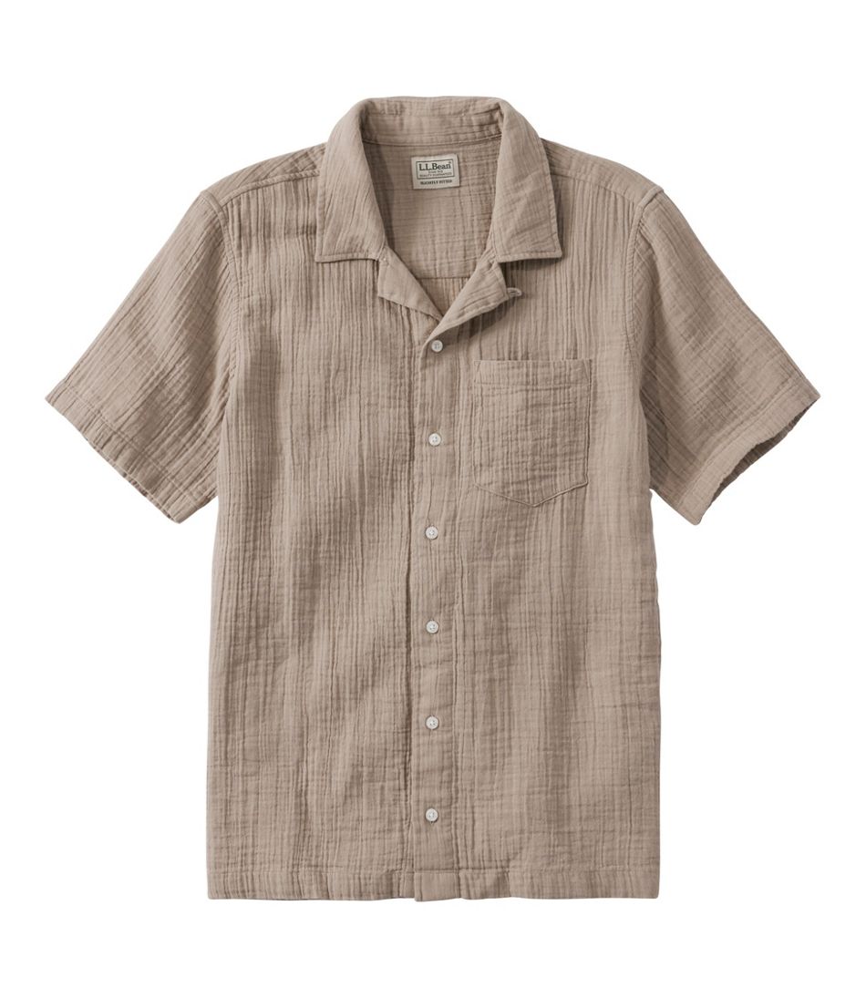 L.L.Bean Men's Cloud Gauze Shirt, Short-Sleeve, Slightly Fitted Untucked Fit CLOTHING