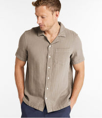 L.L.Bean Men's Cloud Gauze Shirt, Short-Sleeve, Slightly Fitted Untucked Fit CLOTHING
