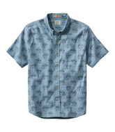 L.L.Bean Men's Stonecoast Hemp Shirt, Short-Sleeve, Slightly Fitted Untucked Fit, Print CLOTHING