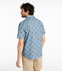 L.L.Bean Men's Stonecoast Hemp Shirt, Short-Sleeve, Slightly Fitted Untucked Fit, Print CLOTHING
