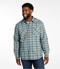 L.L.Bean Men's Katahdin Performance Flannel Shirt-Jacket, Hi-Pile Fleece-Lined Plaid CLOTHING|SALE
