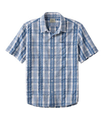 L.L.Bean Men's Organic Cotton Seersucker Shirt, Short-Sleeve, Slightly Fitted, Plaid CLOTHING|SALE
