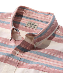 L.L.Bean Men's Comfort Stretch Chambray Shirt, Traditional Untucked Fit, Short-Sleeve, Stripe CLOTHING|SALE