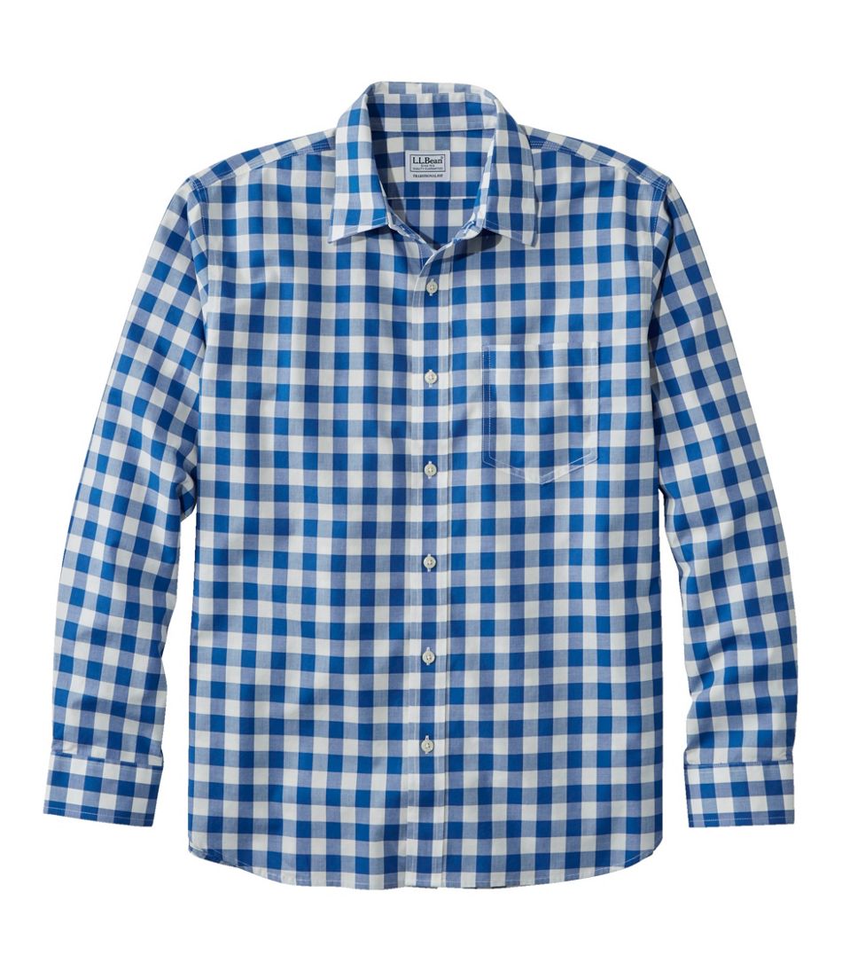 L.L.Bean Men's Bean's Wrinkle-Free Everyday Shirt, Traditional Untucked Fit, Plaid, Long-Sleeve CLOTHING|SALE