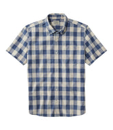 L.L.Bean Men's Comfort Stretch® Chambray Shirt, Slightly Fitted Untucked Fit, Short-Sleeve, Plaid CLOTHING|SALE