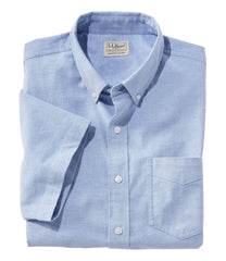 L.L.Bean Men's Comfort Stretch® Oxford Shirt, Slightly Fitted Untucked Fit, Short-Sleeve CLOTHING|SALE