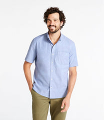 L.L.Bean Men's Comfort Stretch® Oxford Shirt, Slightly Fitted Untucked Fit, Short-Sleeve CLOTHING|SALE