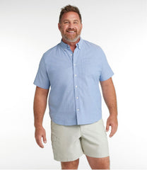 L.L.Bean Men's Comfort Stretch® Oxford Shirt, Slightly Fitted Untucked Fit, Short-Sleeve CLOTHING|SALE