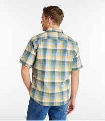 L.L.Bean Men's Comfort Stretch® Oxford, Slightly Fitted Untucked Fit, Short-Sleeve, Plaid CLOTHING|SALE