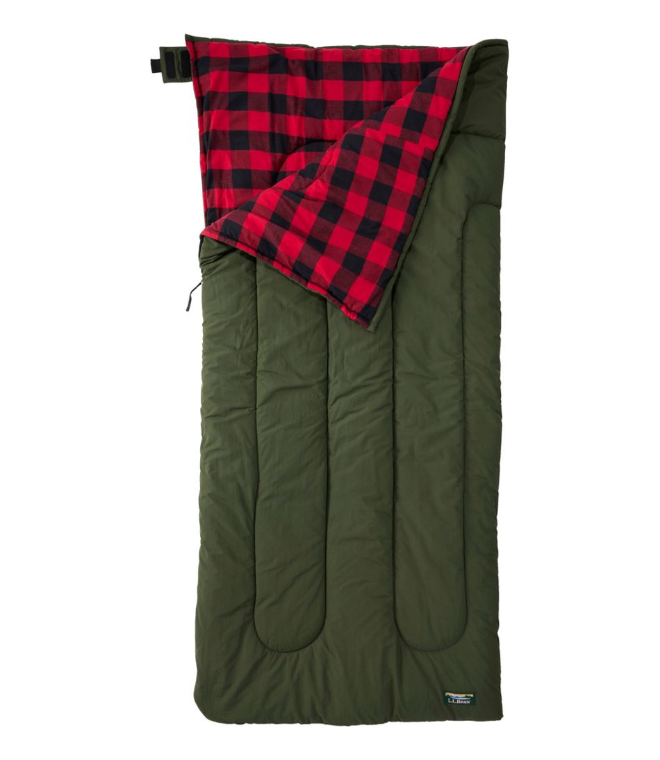 L.L.Bean Adults' Flannel Lined Camp Sleeping Bag, 20° OUTDOOR EQUIPMENT