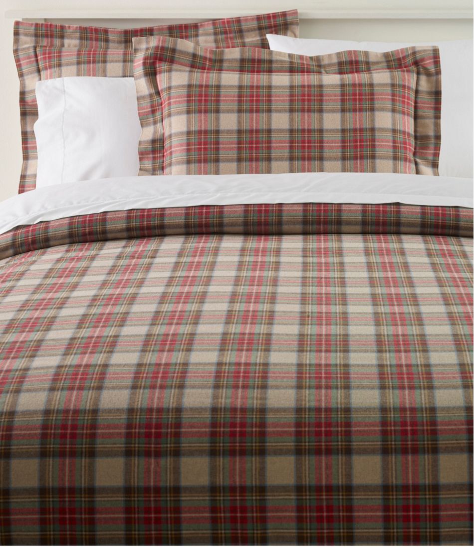 L.L.Bean Heritage Chamois Flannel Comforter Cover Collection, Plaid HOME GOODS