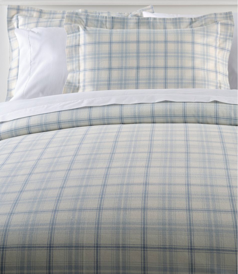 L.L.Bean Ultrasoft Comfort Flannel Comforter Cover Collection, Plaid HOME GOODS
