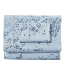 L.L.Bean Nautical Map Percale Sheet Collection HOME GOODS