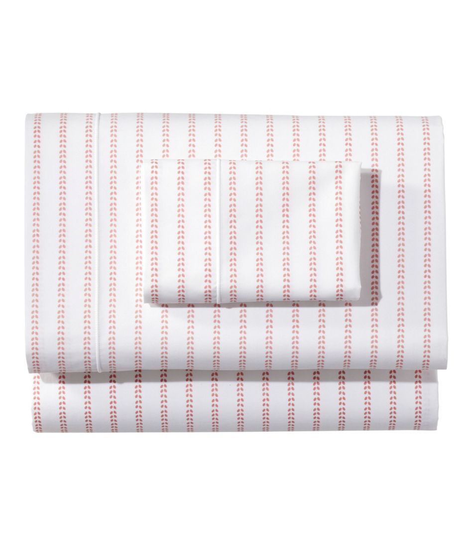 L.L.Bean Sunwashed Percale Sheet Collection, Stripe Leaf HOME GOODS