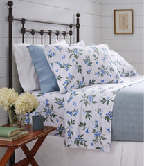L.L.Bean Jess Franks Blueberry Flannel Sheet Collection HOME GOODS