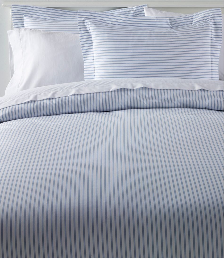 L.L.Bean Premium Egyptian Percale Comforter Cover Collection, Stripe HOME GOODS