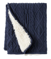 L.L.Bean 1912 Heritage Knit Faux Fur Throw, Cable HOME GOODS|SALE