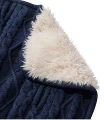 L.L.Bean 1912 Heritage Knit Faux Fur Throw, Cable HOME GOODS|SALE
