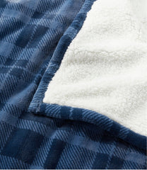 L.L.Bean Wicked Plush Sherpa Throw, Plaid HOME GOODS
