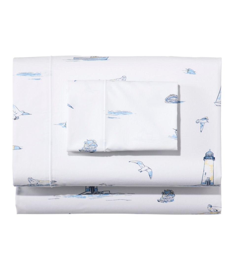 L.L.Bean Nautical Boats Percale Sheet Collection HOME GOODS