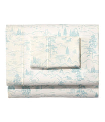 L.L.Bean Lakeside Toile Percale Sheet Collection HOME GOODS