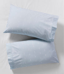 L.L.Bean Sunwashed Percale Sheet Collection, Stamped Leaf Print HOME GOODS
