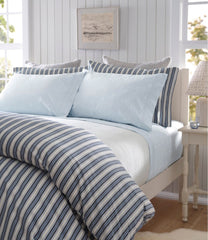 L.L.Bean Sunwashed Percale Comforter Cover, Stripe HOME GOODS