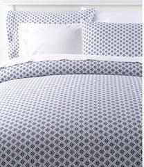 L.L.Bean Sunwashed Percale Comforter Cover, Block Floral Print HOME GOODS