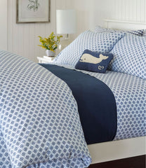 L.L.Bean Sunwashed Percale Comforter Cover, Block Floral Print HOME GOODS