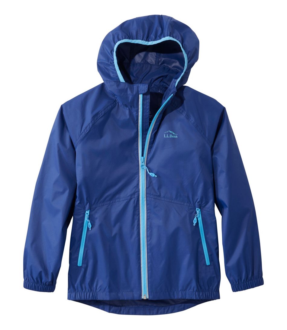 L.L.Bean Kids' Wind and Rain Jacket, Reflective Zipper OUTERWEAR