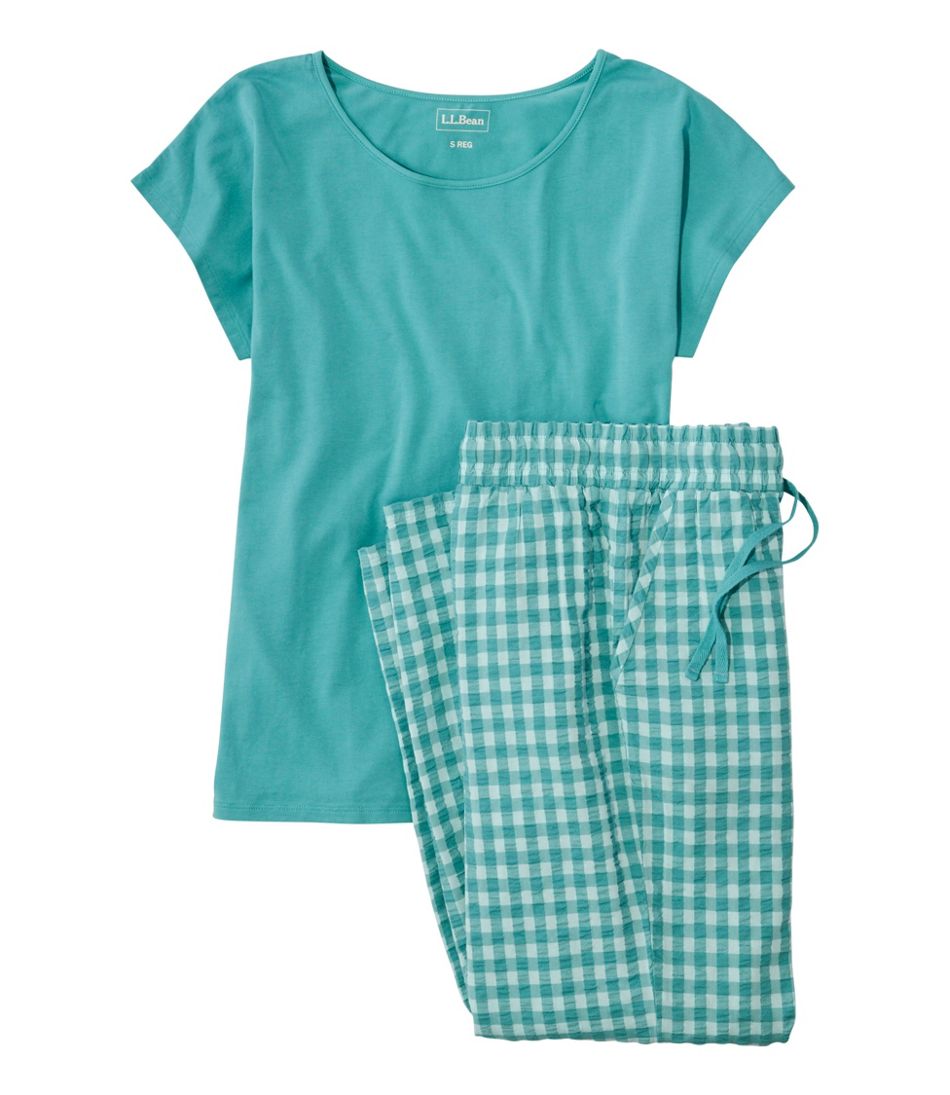 L.L.Bean Women's Bean's Seacoast Seersucker Pajama Pant Set CLOTHING