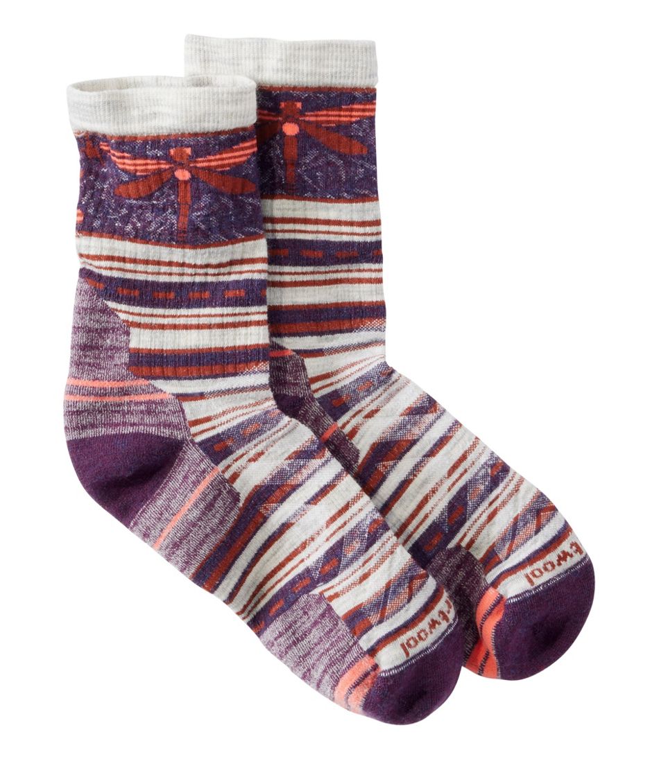 L.L.Bean Women's Smartwool Hike Targeted Cushion Dragon Socks, Mid-Crew CLOTHING|FOOTWEAR